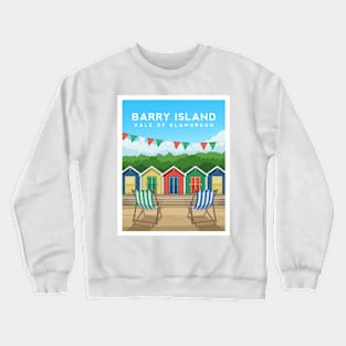 Barry Island Beach Huts, South Wales Crewneck Sweatshirt